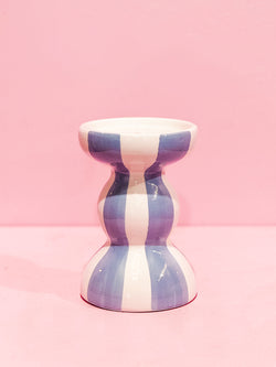 Small Candle Holder - Stripe Blue