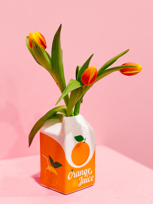 Orange Carton Vase